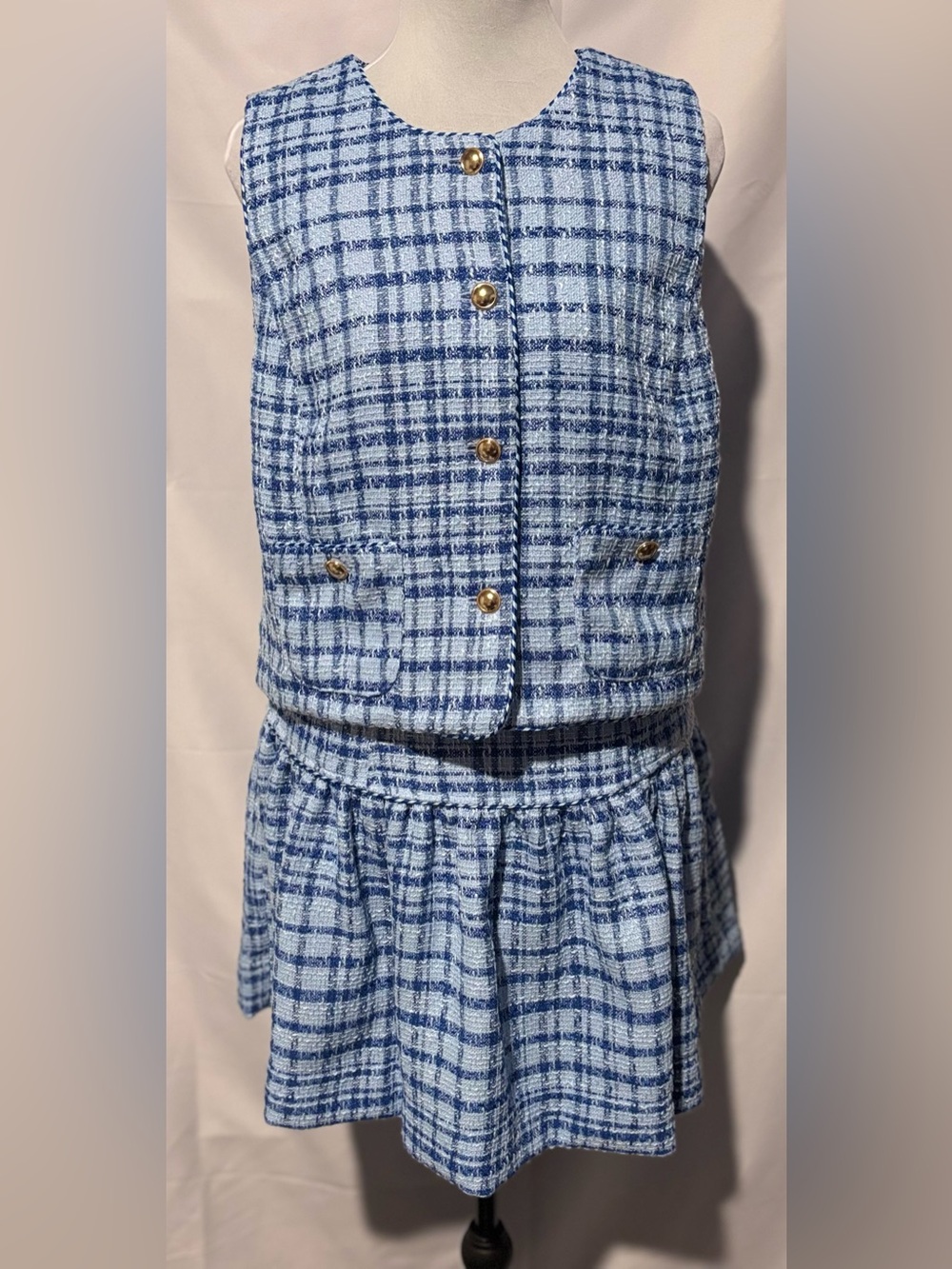 Free Assembly Tweed Button Vest and Skirt ~ 2 piece set ~ Size 8 - Picture 9 of 9